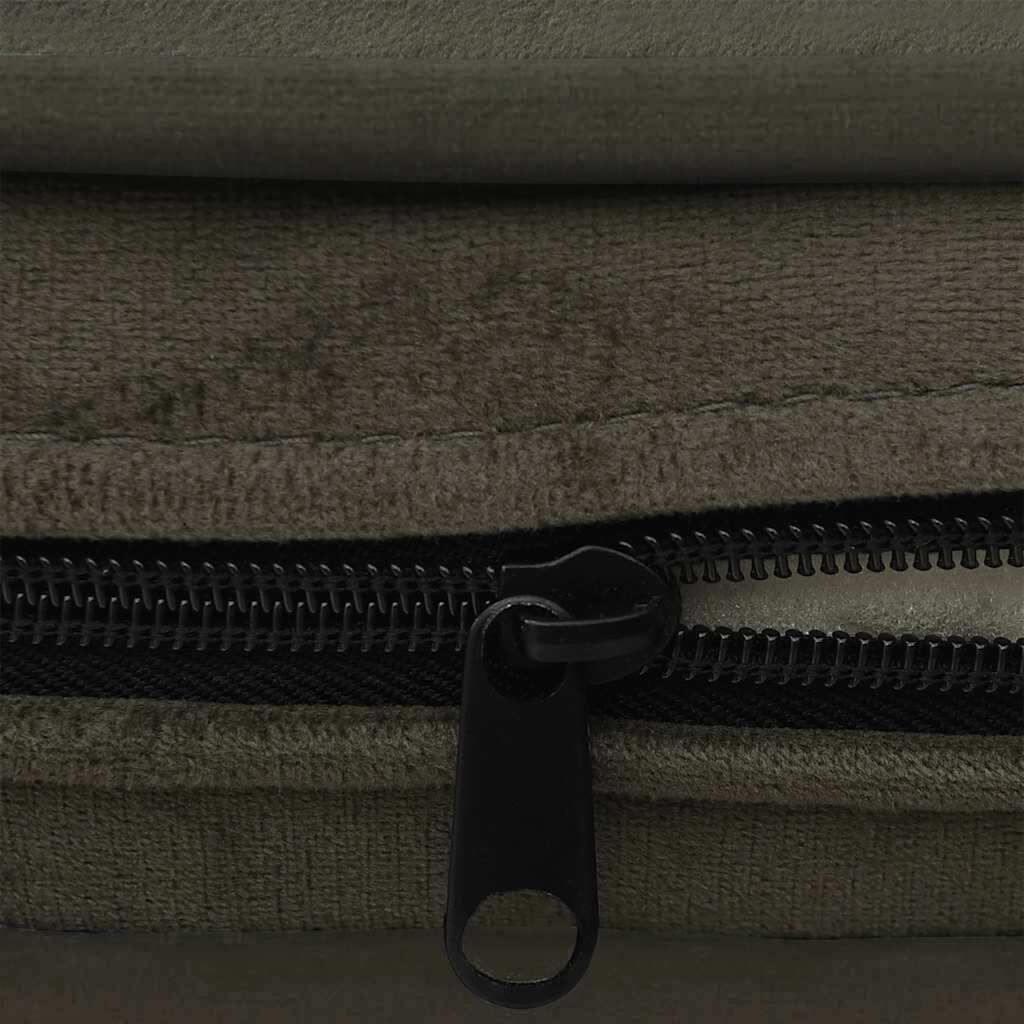 Dog Sofa Plush dark grey zipper close-up showcases washable cover