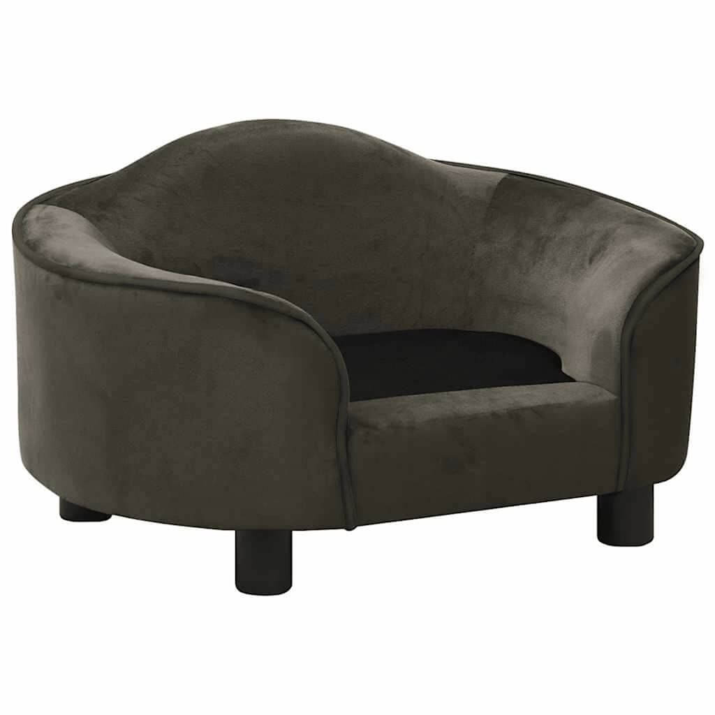 Dog Sofa Plush dark grey, modern washable Domus Canis dog bed with curved backrest