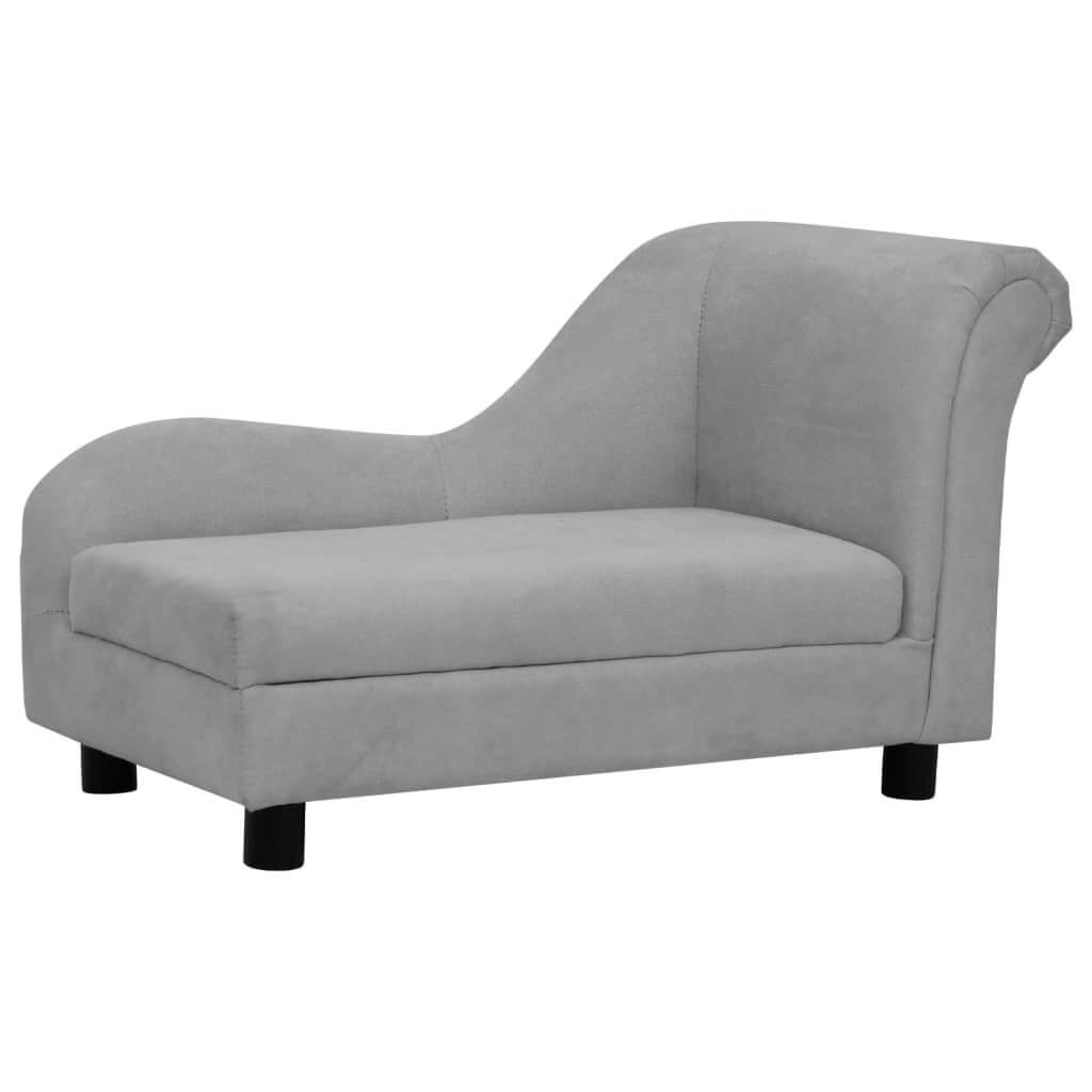 Dog Sofa with Pillow Grey by Domus Canis, modern grey pet furniture on black legs