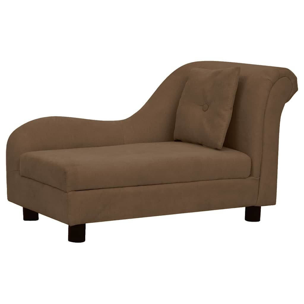 Dog Sofa with Pillow brown 83x44x44cm, furniture-grade pet couch by Domus Canis