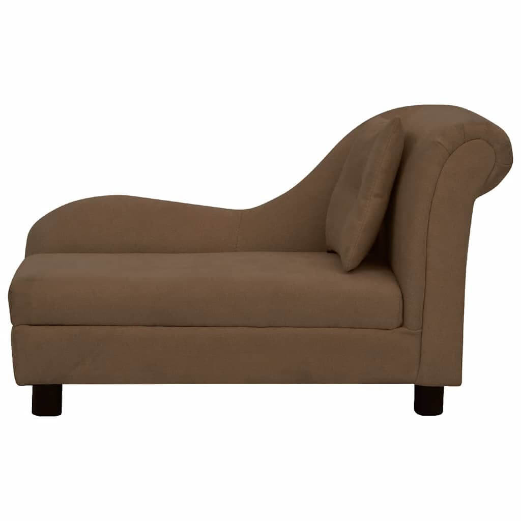 Dog Sofa with Pillow brown 83x44x44cm plush by Domus Canis, stylish pet furniture