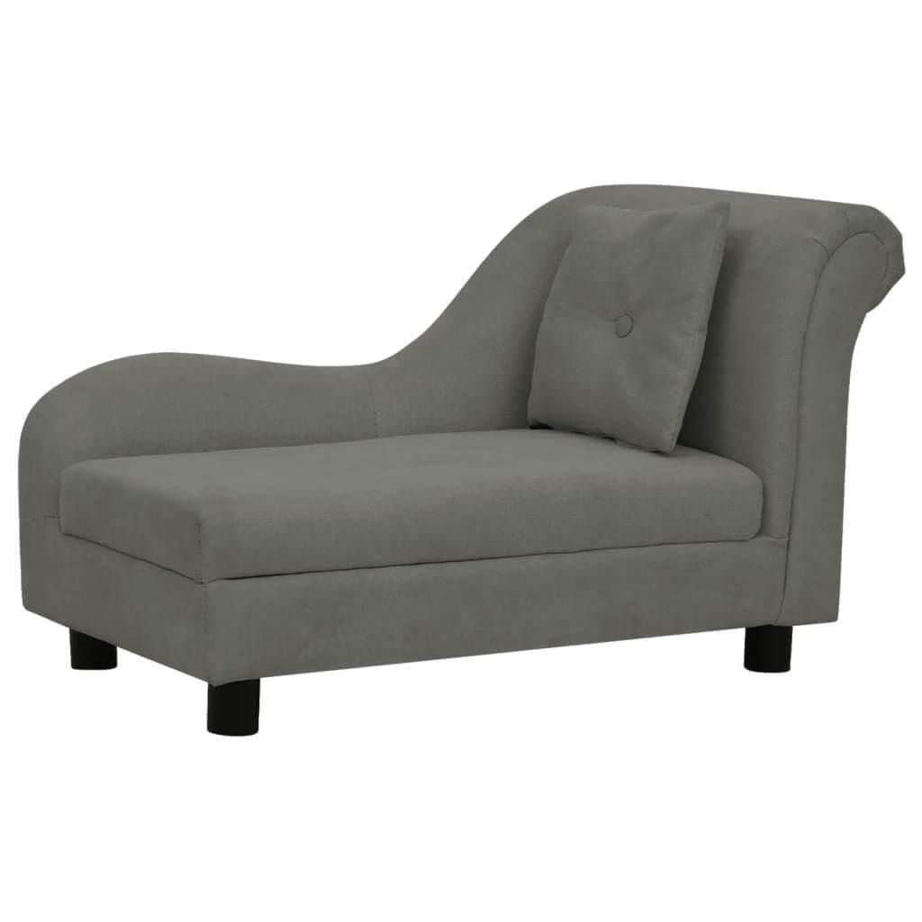 Dog Sofa with Pillow in dark grey, furniture-grade pet bed from Domus Canis