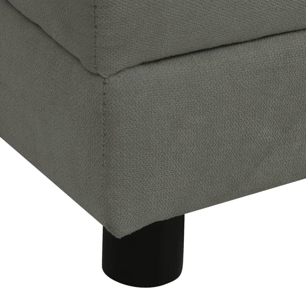 Dog Sofa with Pillow dark grey, close-up of fabric texture and sturdy black leg