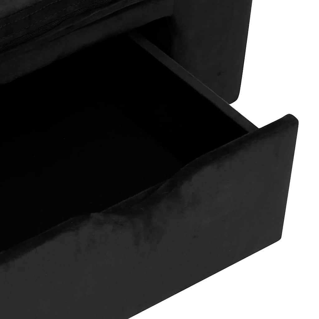 Domus Canis Dog Sofa with Storage in black, open drawer detail, modern pet furniture