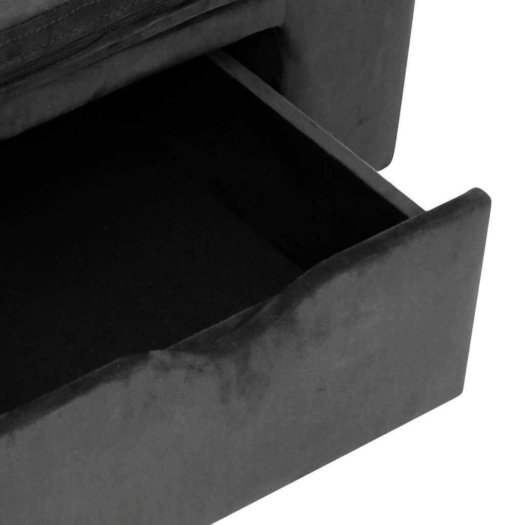 Dog Sofa with Storage dark grey open drawer close-up from Domus Canis, modern pet furniture
