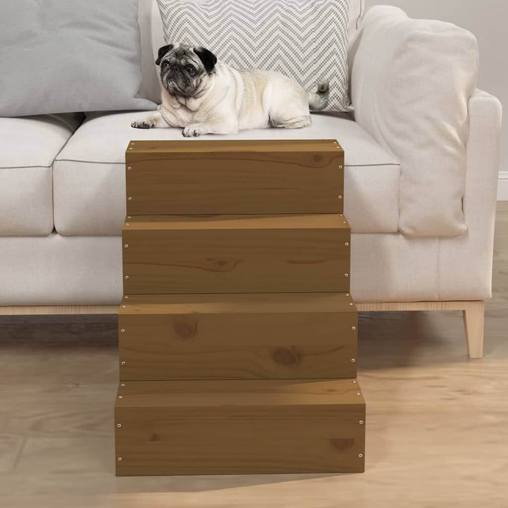 Dog-Stairs-Steps-Solid-Wood-Pine-4-Steps-brown-sofa