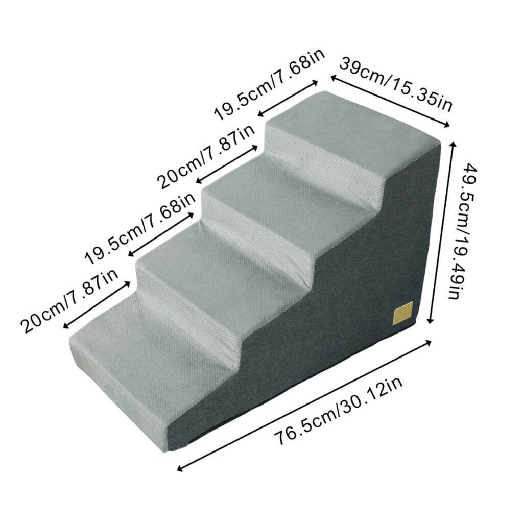 Dog Steps for Sofa - Foam Pet Stairs with Non-Slip Cover (3 or 4 Steps)