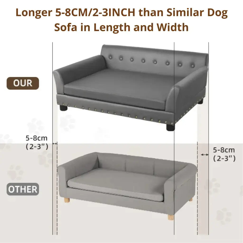 Microfiber Leather Dog Sofa (120×74×40 cm)
