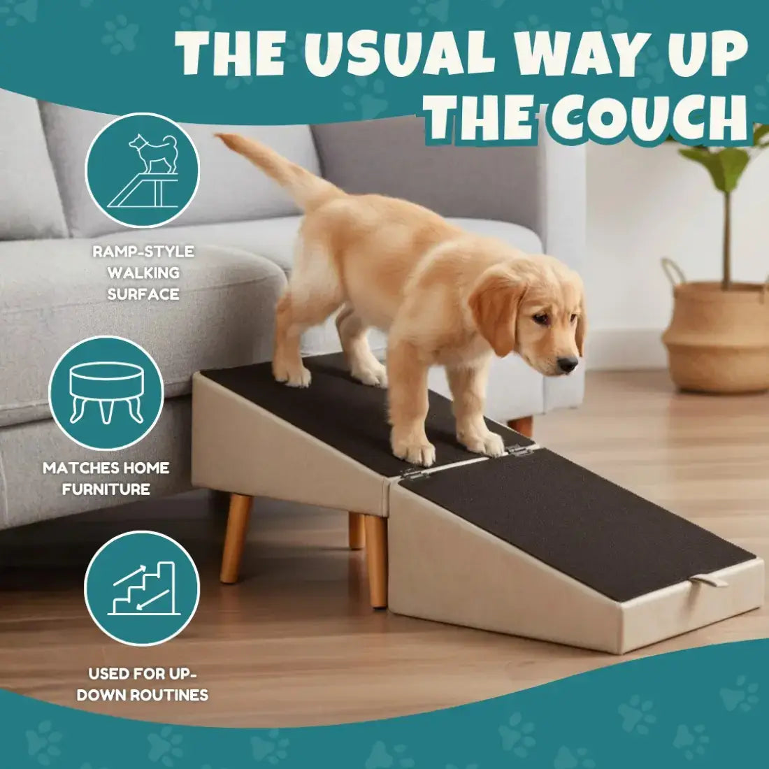 Domus Fold Ottoman | 2-in-1 Footstool & Dog Ramp