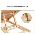 Wooden ramp art easel with stable structure on a white background