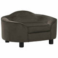 Dog Sofa Plush dark grey, modern pet furniture with curved backrest from Domus Canis