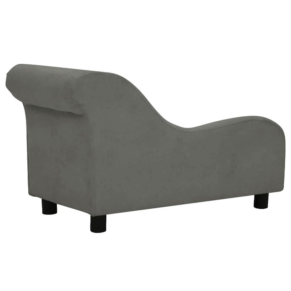 Domus Canis Dog Sofa with Pillow, dark grey, modern pet furniture, rear view
