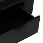Domus Canis Dog Sofa with Storage in black, open drawer detail, modern pet furniture
