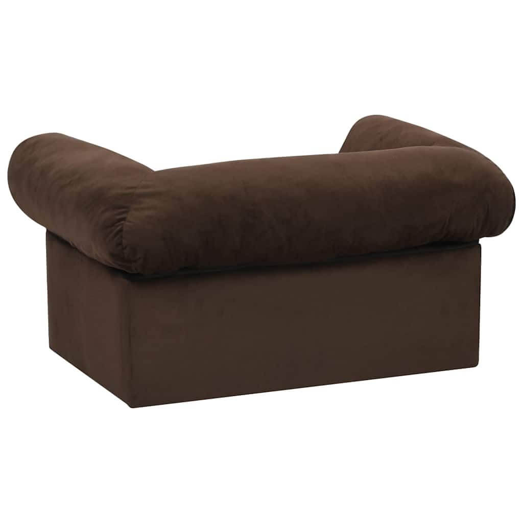 Domus Canis Dog Sofa with Storage in brown, modern furniture-grade pet bed, rear view