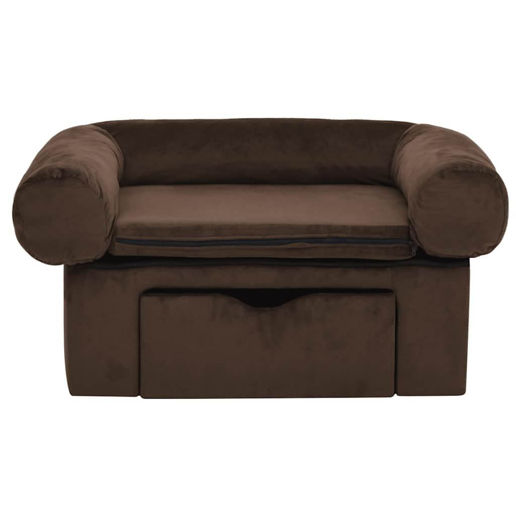 Domus Canis Dog Sofa with Storage in brown, plush upholstery and modern design