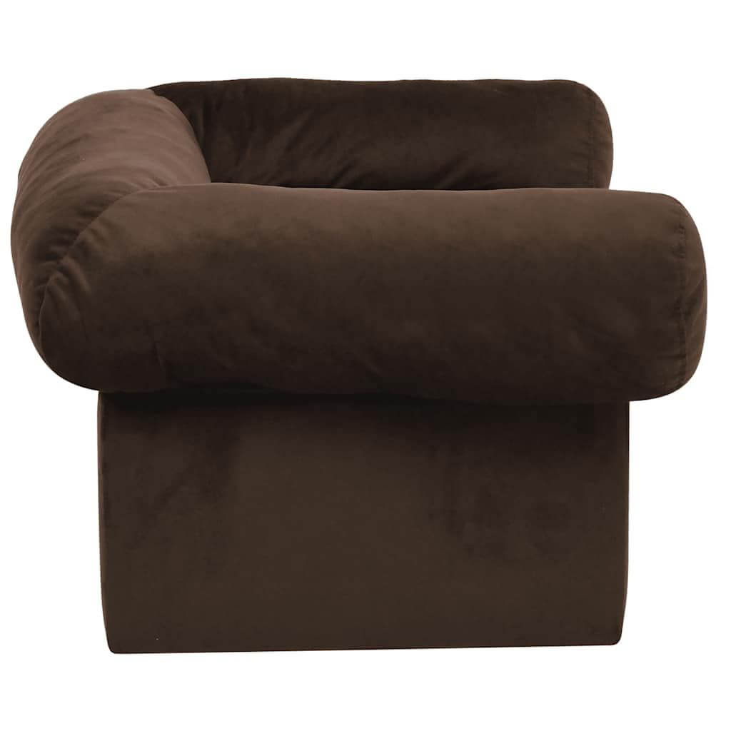 Dog Sofa with Storage brown plush, Domus Canis furniture-grade pet sofa side view