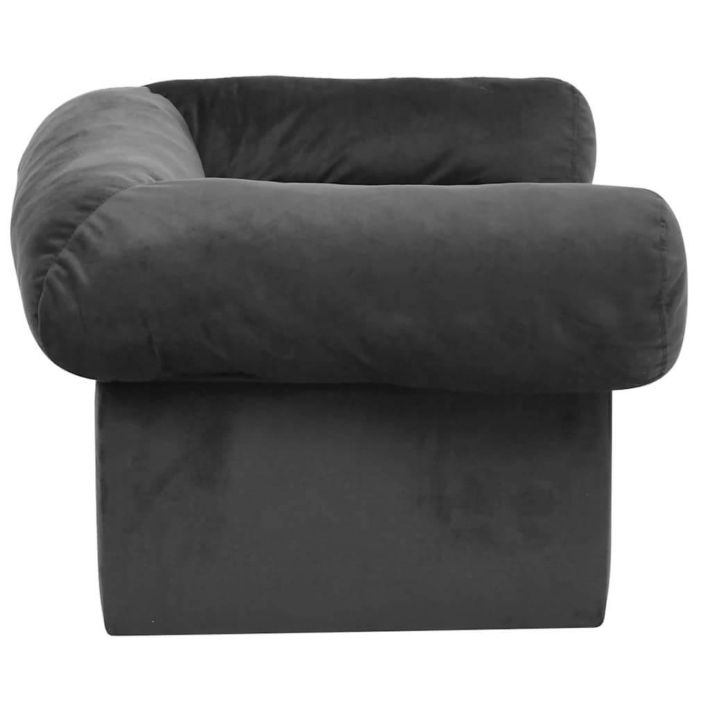 Domus Canis Dog Sofa with Storage in dark grey, plush fabric, modern pet furniture