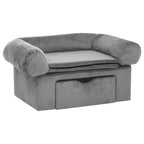 Domus Canis Dog Sofa with Storage in grey, modern furniture-grade pet bed with drawer