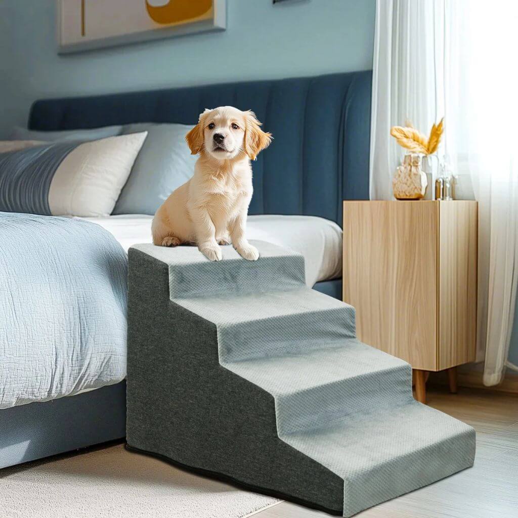 Dog Steps for Sofa - Foam Pet Stairs with Non-Slip Cover (3 or 4 Steps)