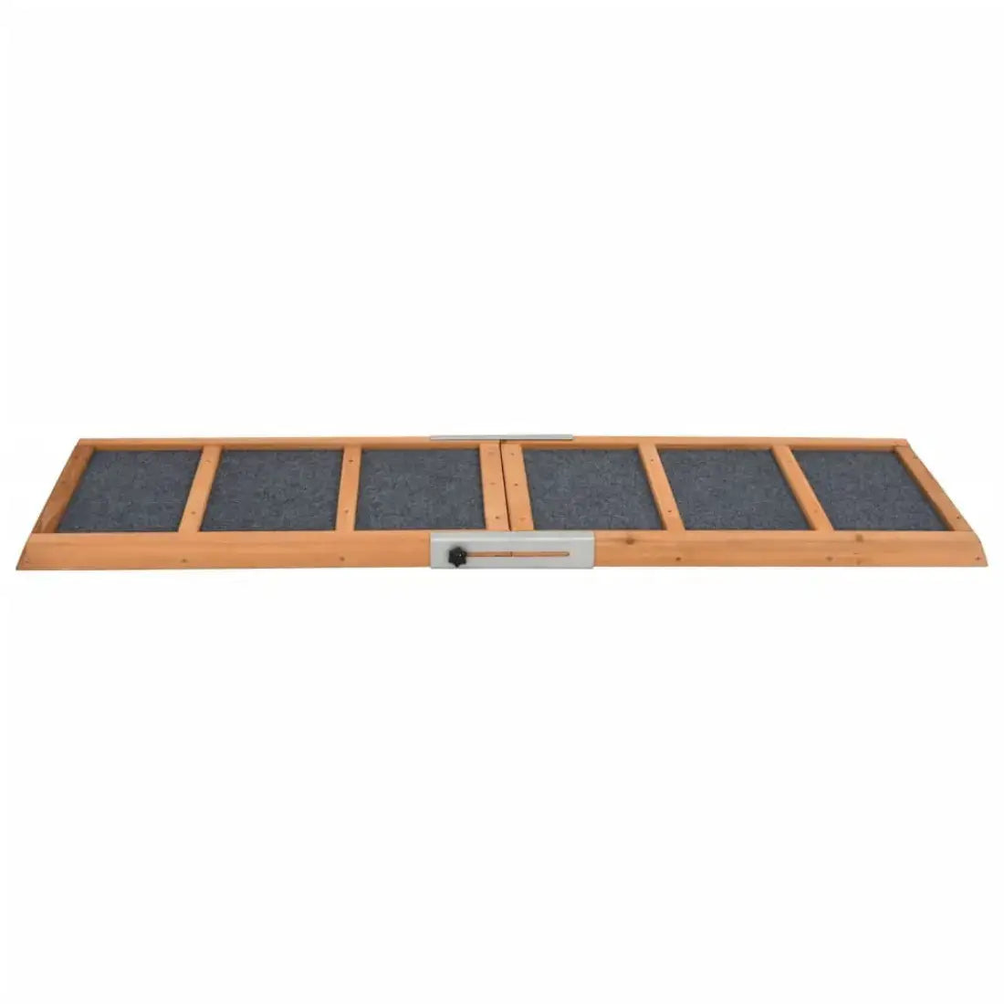 A rectangular wooden frame with six dark gray felt or fabric panels, shown against a plain white background.