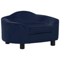 Luxury Dog Sofa Plush blue from Domus Canis, modern furniture-grade dog bed with raised back