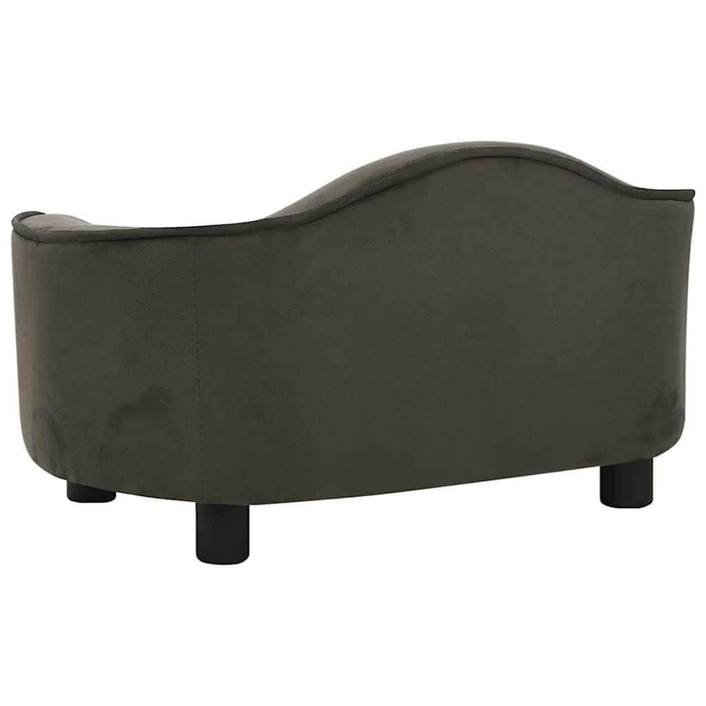 Luxury Dog Sofa Plush dark grey back view, furniture-grade pet sofa by Domus Canis