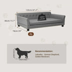 Microfiber Leather Dog Sofa (120×74×40 cm)