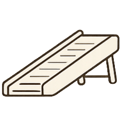 Illustration of a dog ramp on a white background